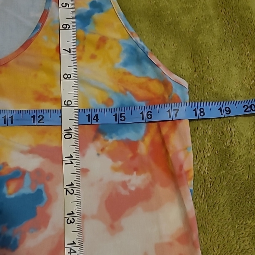 Ambiance Womens Plus Tye Dye Light Blue Pink Red Orange Yellow 95% Cotton SZ 1X - Picture 4 of 7